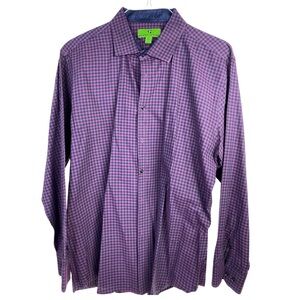 Bristol & Bull Men’s Long Sleeve Dress Shirt – XL – Purple & Black